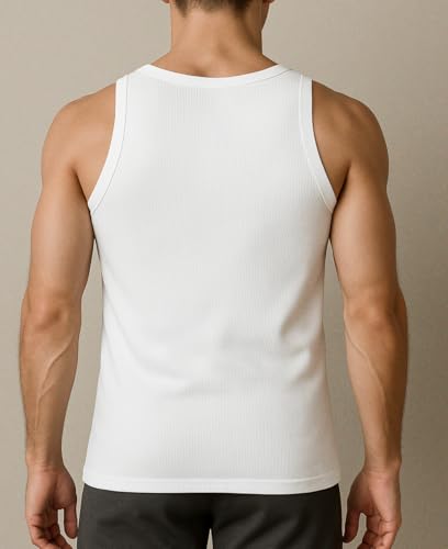 Andrew Scott Men's Cotton A-Shirt Tanks | Tag Free 100% Cotton Tank Tops |Multi Packs-Colors3