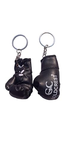 Image of Goldcrest 169 Sports Boxing Glove Style Keychain - Black color - Set of 2