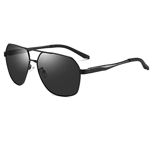 Polarized Men's Sunglasses Aluminum Magnesium Alloy Large Frame Sunglasses (Color : A, Size : Medium),m39057