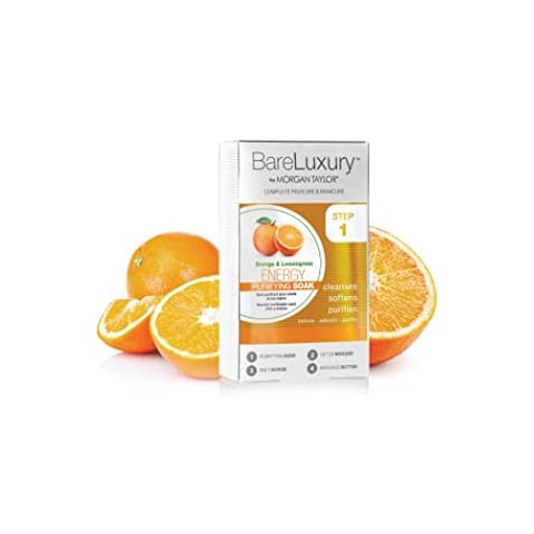 Morgan Taylor BareLuxury 4-Step Complete Pedicure & Manicure Packs (Orange & Lemongrass), Hand and Foot Spa Kit in 4 Packs, Pedicure and Manicure Kit, Self Care Gifts For Women Cover