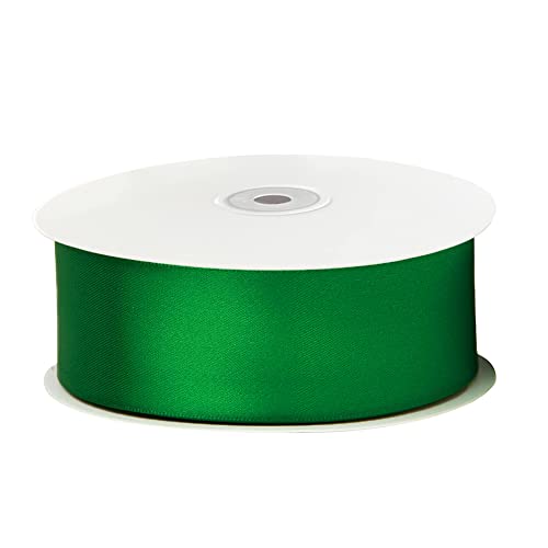 Image of Solid Color Double Faced Green Satin Ribbon 2 inch X 50 Yards, Ribbons Perfect for Crafts, Wedding Decor, Bow Making, Sewing, Gift Package Wrapping and More
