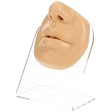 VILLFUL Modelo Flexible de Práctica para Piercing Facial de Silicona con Soporte Parte de Cuerpo Nariz y Boca para Entrenamiento de Perforación Color Piel