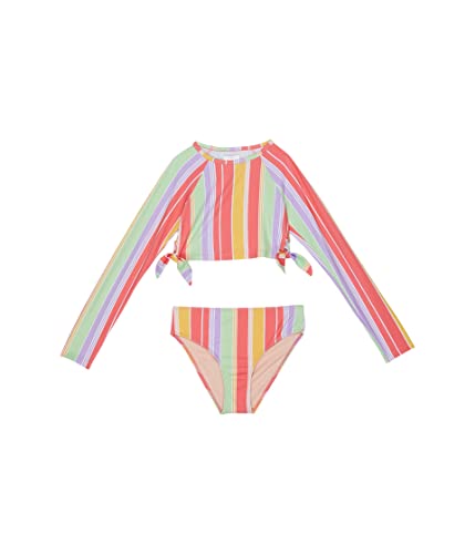 Image of Roxy Girls' Ocean Treasure Long Sleeve Crop Top Swimsuit Set