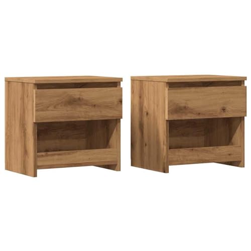 vidaXL Tables de Chevet 2 pcs chêne Artisanal 40x30x39 cm, Table d'appoint, Armoire de lit, Table d'appoint pour la Chambre, Table de Nuit