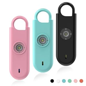 140dB Personal Safety Alarm for Women, 3 Pack Safe Alarm Protection Keychain with Strobe Light & Low Battery Notice, Security Siren Self Defense for Seniors College Girls, Pink+Blue+Black