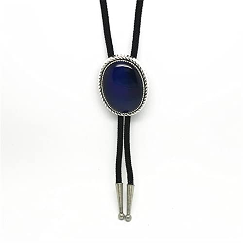 Corbata de bolo hecha a mano con diseño de tótem vintage y esmalte azul para un toque western exclusivo