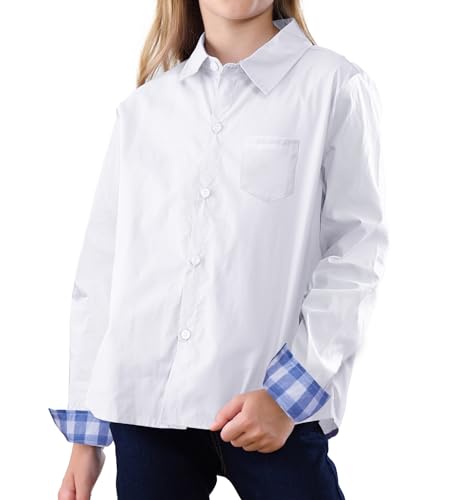 SANGTREE Girls & Women's Long Sleeve Casual Button Down Shirts, 3 Months - Adult 2XL