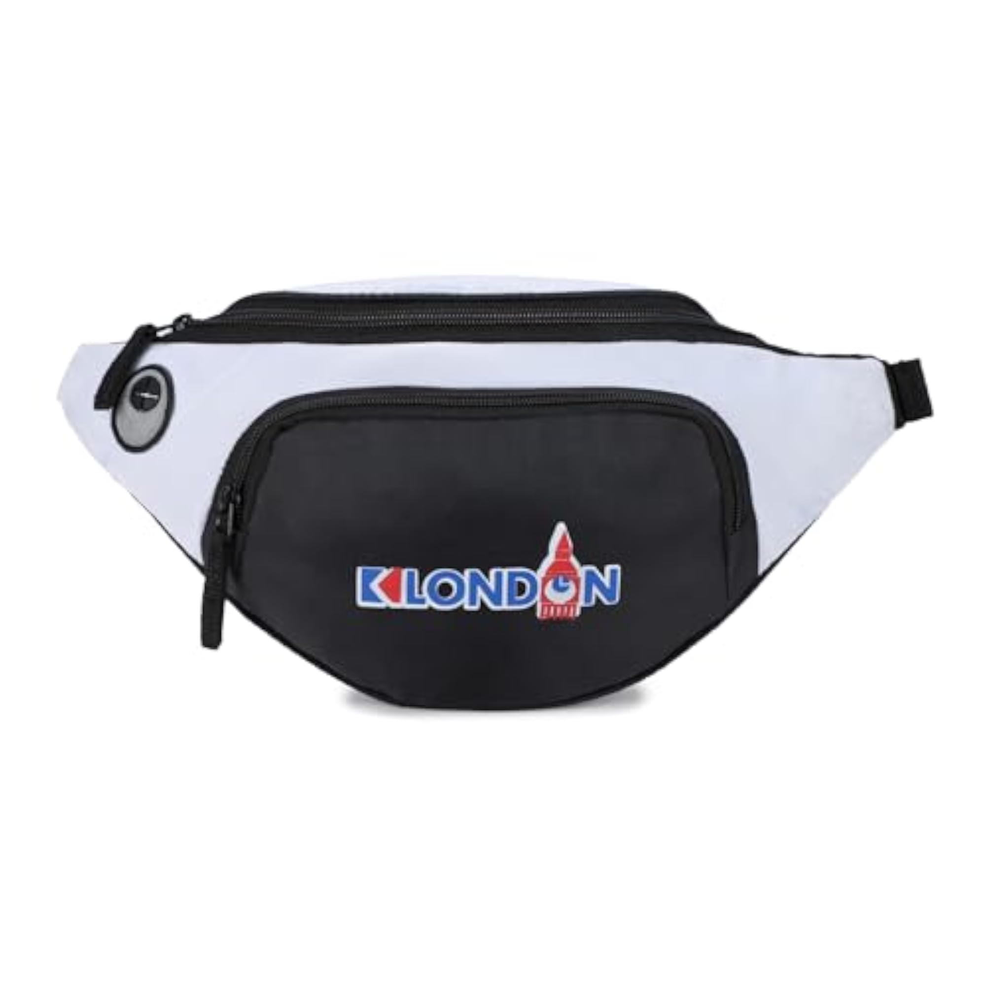 Stylish Polyester White Black Waist Bag