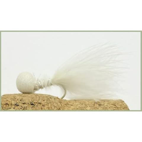 12 pack of Booby Lures - White booby fly, Fishing Flies. Size 10, trout flies Cover