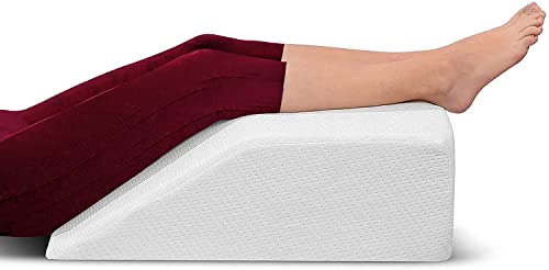 Brit Diamonds Coussin de soutien en mousse pour les jambes - Réduit douleurs au dos, aux hanches, genoux et améliore la circulation sanguine Comprend une housse amovible, Blanc, 43.2 x 17.8 Cover