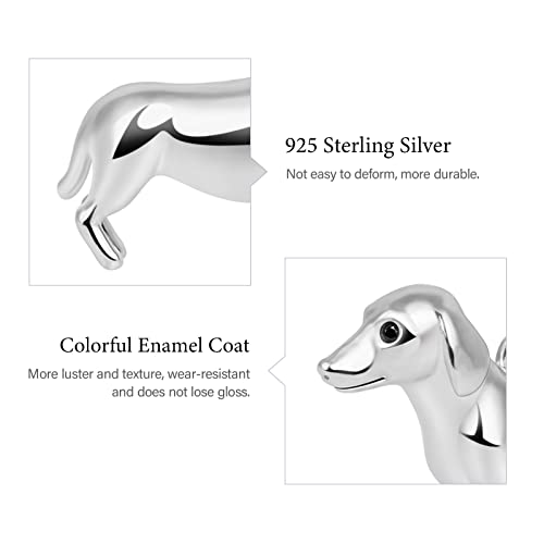 Image of GNOCE Pet Dog Bead Charm for Women,Silver Charms Necklace Bracelet for Her, Jewelry Gift