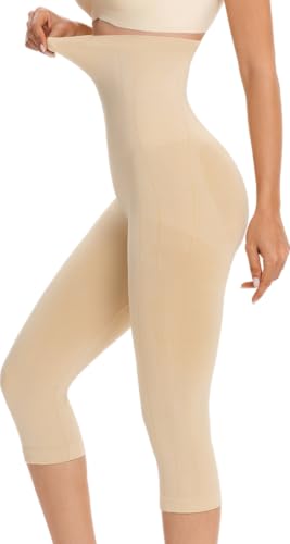 High Waisted Shapewear Leggings for Women Seamless Capri Body Shaper
