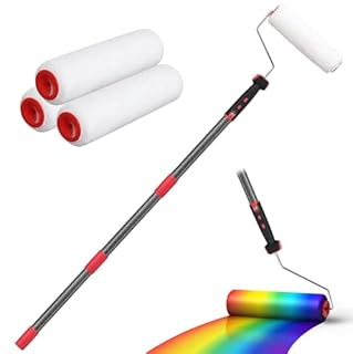 Rouleau à Peinture, 70-110cm 2 en 1 Kit de Rouleaux à Peinture avec Perche Télescopique Réglable, Kit de Peinture Professionnel en Acier Inoxydable Adapté à Peinture Murale, Peinture, Décoration