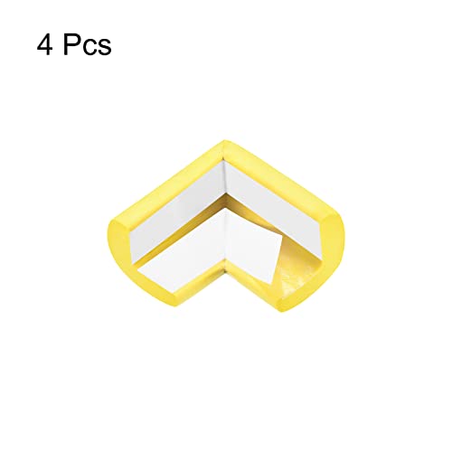 Image of uxcell Corner Guards Edge Protectors, 4Pack Foam Safety Bumper L Shape, 55mm /2.16 inch(L) for Furniture Corner Table Edge Guard, Yellow