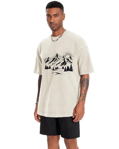 Image of Oversized Tshirts for Men Short Sleeve Vintage Washed Basic Loose Tees 2026