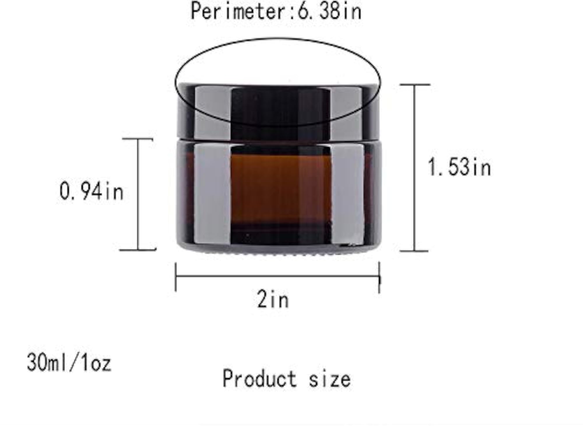 Pack of 8PCS 30ML Empty Amber Round Glass Jars