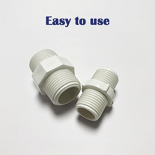 Hayeastdor 4Pcs 1 Inch Pvc Pipe Fitting Hex Nipple G1 Male X G1 Male Coupling Adaptor Of Thread Plumbing Pipe Connection He023-1 thumb #4
