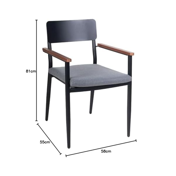 OUTLIV. Stapelsessel Lorenzo Aluminium & Eukalyptus, Anthrazit