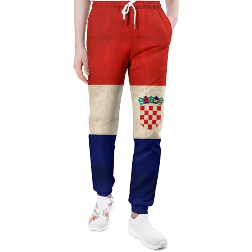 Croatia Flag Croatian Pant Mans Casual Trousers Elastic Long Pants Sport Pants Sweatpants for Daily Sports Travel