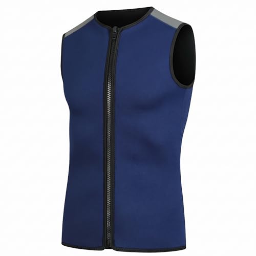 Wet Suit, Chaleco neopreno sin mangas para hombre con capucha, térmico, azul marino, talla L miniatura 1