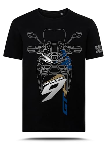 Camiseta con gráfico AZ Graphishop compatible con Yamaha Tracer 9 GT + 2025 Cobalt Blue TS-FM-198, Negro , XS