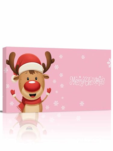 Cute Elk with Scarf Modern Canvas Wall Art 12x24 inch,