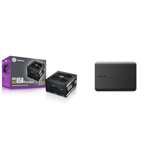 Image of Cooler Master MWE Gold 850 V2 Full Modular, 850W, 80+ Gold Efficiency & Toshiba Canvio Basics 2TB Portable External Hard Drive USB 3.0, Black