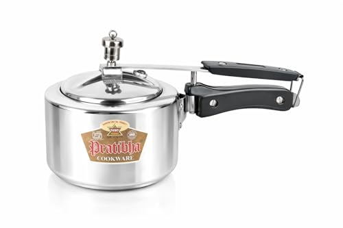 Image of Pratibha 1 Litre Inner Lid Aluminium Pressure Cooker |ISI CERTIFIED|Cooker 1 ltr|Non-Induction|Silver|Small cooker|Cooks for 1-2 People|