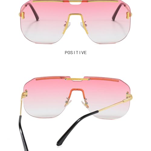 Vintage Oversized Rimless Metal Leg Sunglasses Travel Driving Sports Eyewear Uv400 for Women Men3