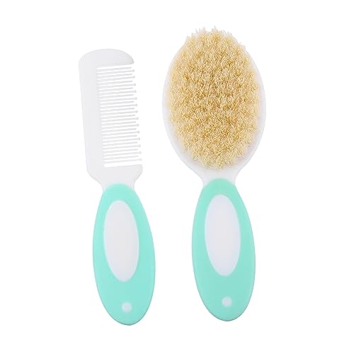 IWOWHERO Wooden Handle Baby Shampoo Brush Toddler Hair Accessories 2 Pack Massaging Hair Comb for Boys and Girls Baby Infant