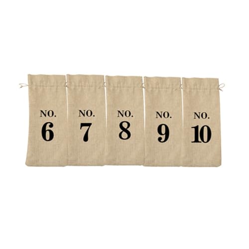 Bolsas número 10 de lino natural con diseño vintage europeo para fundas de botellas
