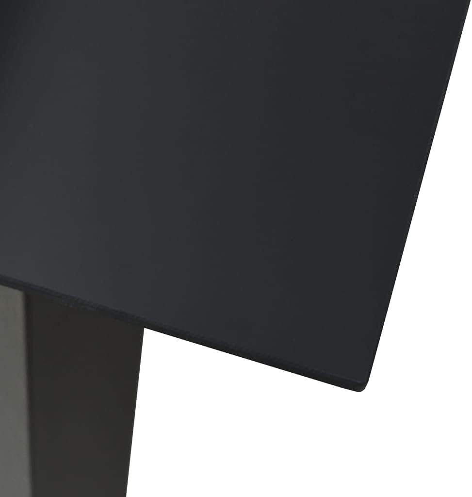 Dining Table,Patio Table,Outdoor Table,Bistro Table,Bar Counter Table,End Table,Coffee Table for Patio, Balcony, Dinning Room, Bistro, Garden Black 59.1"x31.5"x29.1" Steel and Glass