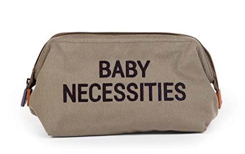 CHILDHOME, Kulturbeutel für Baby/Kinder, Kulturbeutel, wasserabweisend, geräumig, Reißverschluss, Baby Necessities, Canavas, Khaki Cover