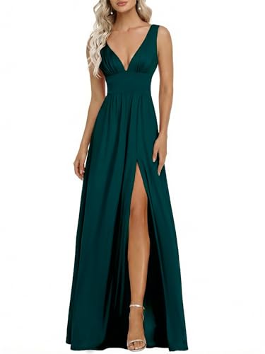 Ever-Pretty Women's Summer V-Neck Sleeveless Formal Wedding Guest Dress Side Slit Floor Length...