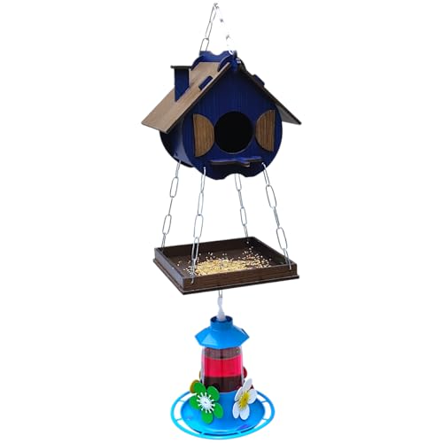 Comedouro Tratador Bebedouro Beija Flor Casa De Passarinho (Azul Egípcio)