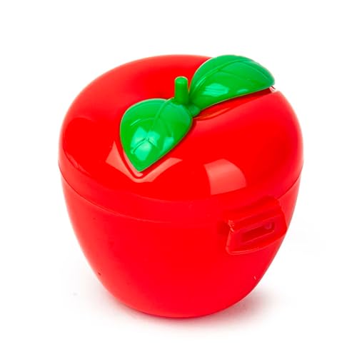 CABLEPELADO - Caja Protectora en Forma de Manzana para Almacenaje | Ideal para Frutas, Productos Esenciales y Más | Apta para Lavavajillas, Diseño Divertido y Funcional | Roja