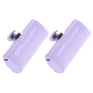 Kuulaa 2 Stück Power Bank USB C 4500mAh, Mini Externer Akku, Schnelles Aufladen Type C Powerbank ohne Kabel, klein Aber stark Handy Tragbares Ladegeräte Kompatibel mit Samsung, Huawei, USB C-Handys