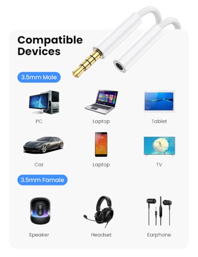 Adaptador de audio macho a hembra 3.5mm Fidioto con transmisión de alta fidelidad pura 6