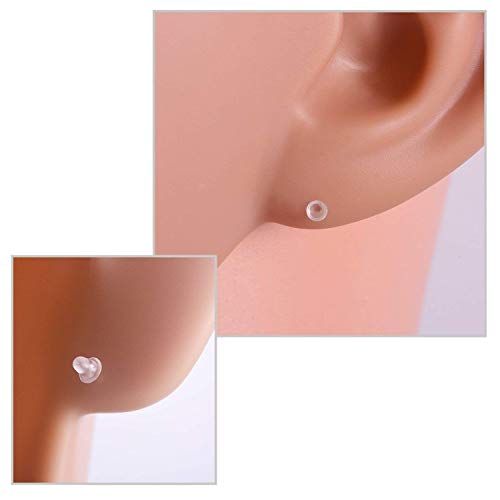 Bronagrand 500 Pairs Plastic Earring Posts And Backs, 5Mm Clear Earrings Pins Rubber Earring Safety Backs Earnuts #TOP5