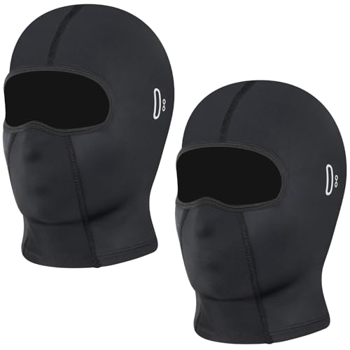 Kiiwah 2 Pièces Cagoule Moto Balaclava, Ski Cagoule Coupe-Vent pour Homme Femme, Respirant Protection UV Masque pour Vélo Ski et Sports de Plein Air