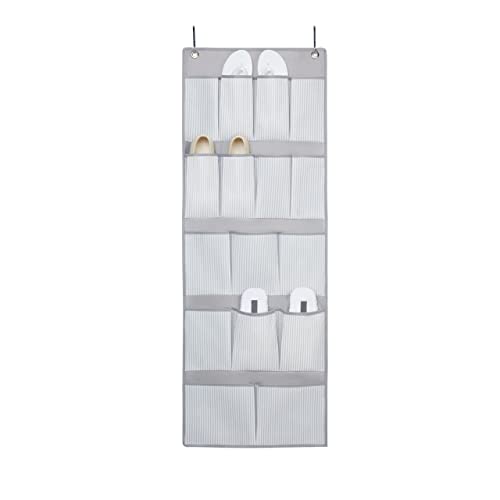 Ocean Home Textile Grau Gestreift Organizer über der Tür, Hängeorganizer mit 16 Taschen Cover
