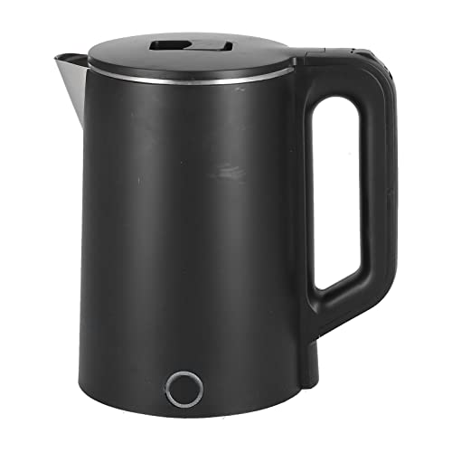 Ycauty Hervidor eléctrico de alta potencia, caldera de agua de ebullición rápida, para el hogar, la oficina, la cocina, negro, para dormitorios universitarios, de acero inoxidable