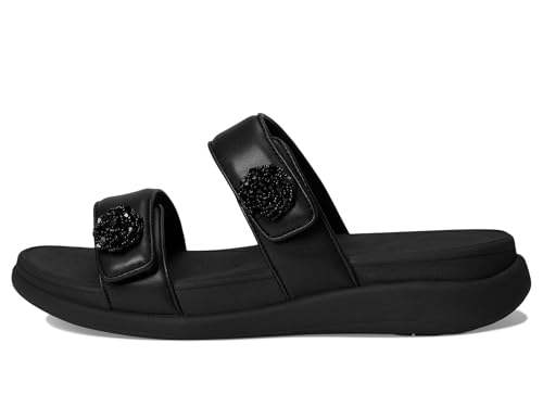 Image of FitFlop womens F-mode Go Beadie-button Adj. Flatform 2-bar Slides