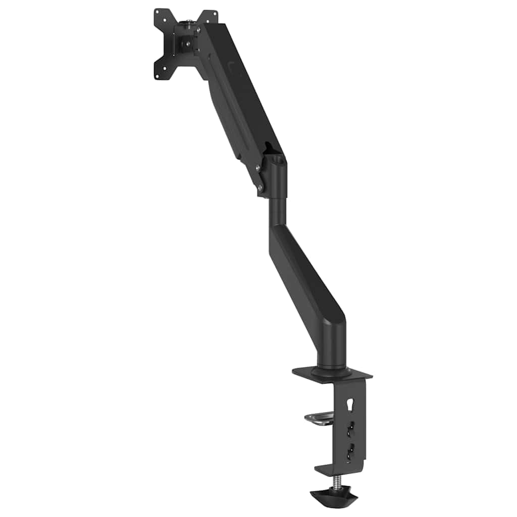 Braccio singolo per monitor da 27 pollici, con molla a gas con inclinazione di 90° verso l'alto e 70° in basso, rotazione di 360°, rotazione di 180°, portata 10 kg, VESA 75 x 75/100 x 100 mm, morsetto