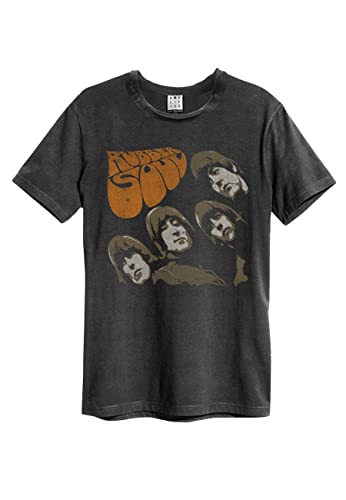 The Beatles T Shirt Rubber Soul Band Logo Official Amplified Unisex Charcoal XXL