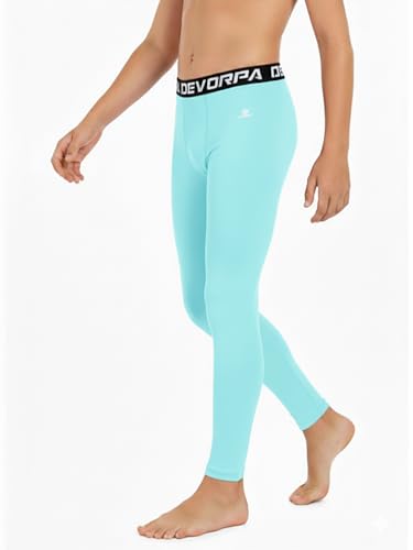 Image of DEVOROPA Boys Leggings Youth Compression Pants Sports Tights Basketball Football Baseball Soccer Baselayer Slim /Regular /Husky