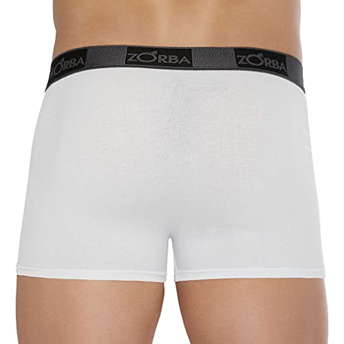 Kit c/ 2 Cuecas Zorba Boxer Plus 717 Branco/Preto - M