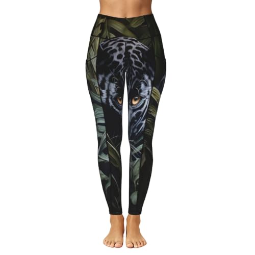 Pantalones de yoga para mujer que evitan transparencias con diseño de leopardo 2