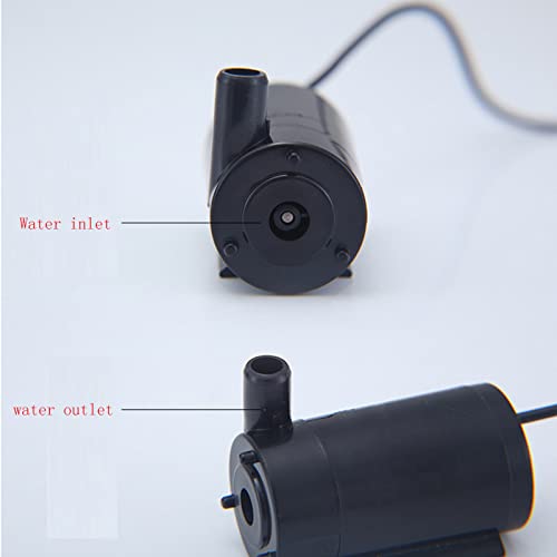 Sipytopf 4Pcs Dc 3-5V Micro Submersible Mini Water Pump With 2Pcs Clear Vinyl Flexible Pvc Tubing(1M) For Aquariums Fish Tank Pond Fountain Hydroponics Garden(4Pcs Black Pump+Tube) #TOP5