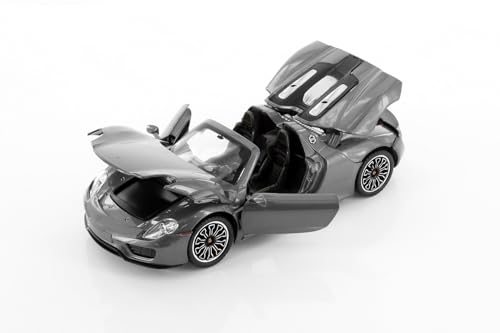 Modelo coche deportivo 918 Spyder escala 1:24 gris miniatura 2